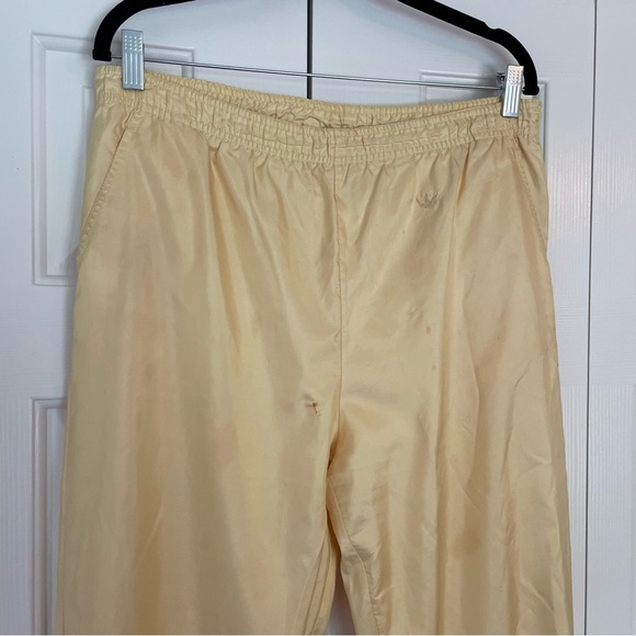 Vtg Y2K Adidas Gold Satin Track Pants Joggers Sz Medium Ankle Zip - Picture 11 of 15